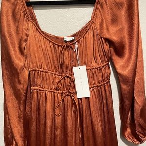 Lush Dress NWT Rust Long Sleeve Maxi Dress